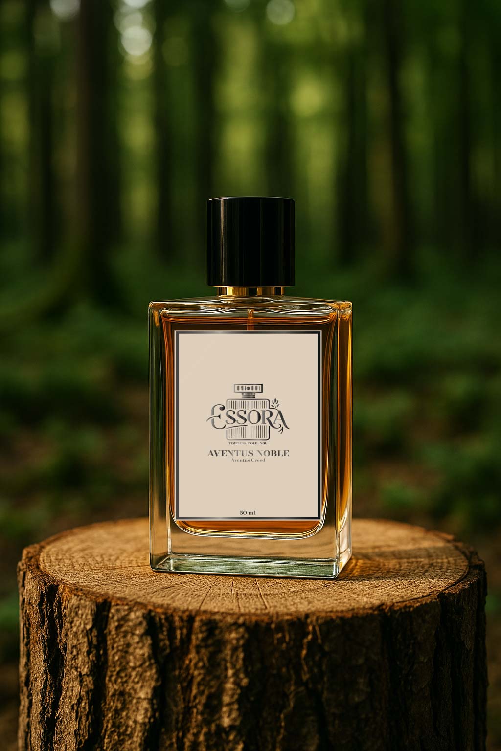Aventus Noble bottle over tree
